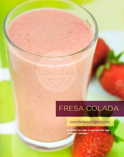Cóctel Fresa Colada - Sin alcohol